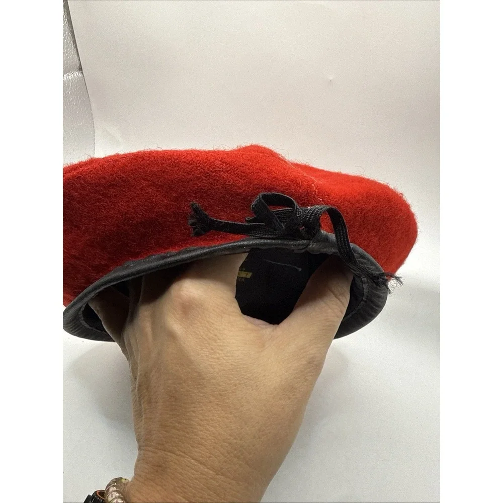 Vtg Official 1970s Boy Scouts BSA Red 100% Wool Beret Hat M